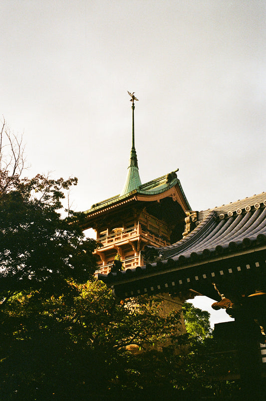 Crane atop Gion Kaku 祇園閣